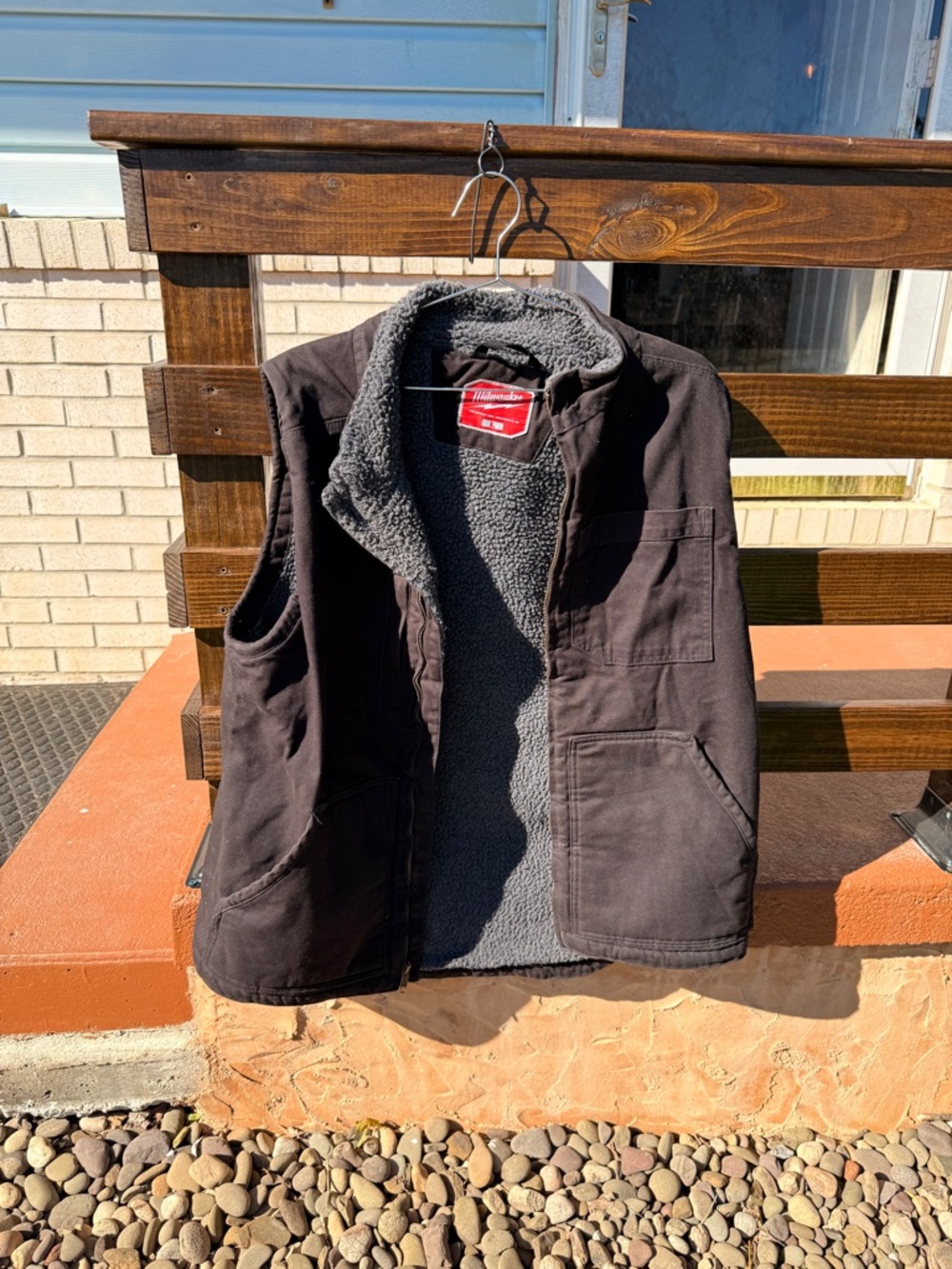 Men's Sherpa-Lined Work Vest - Black